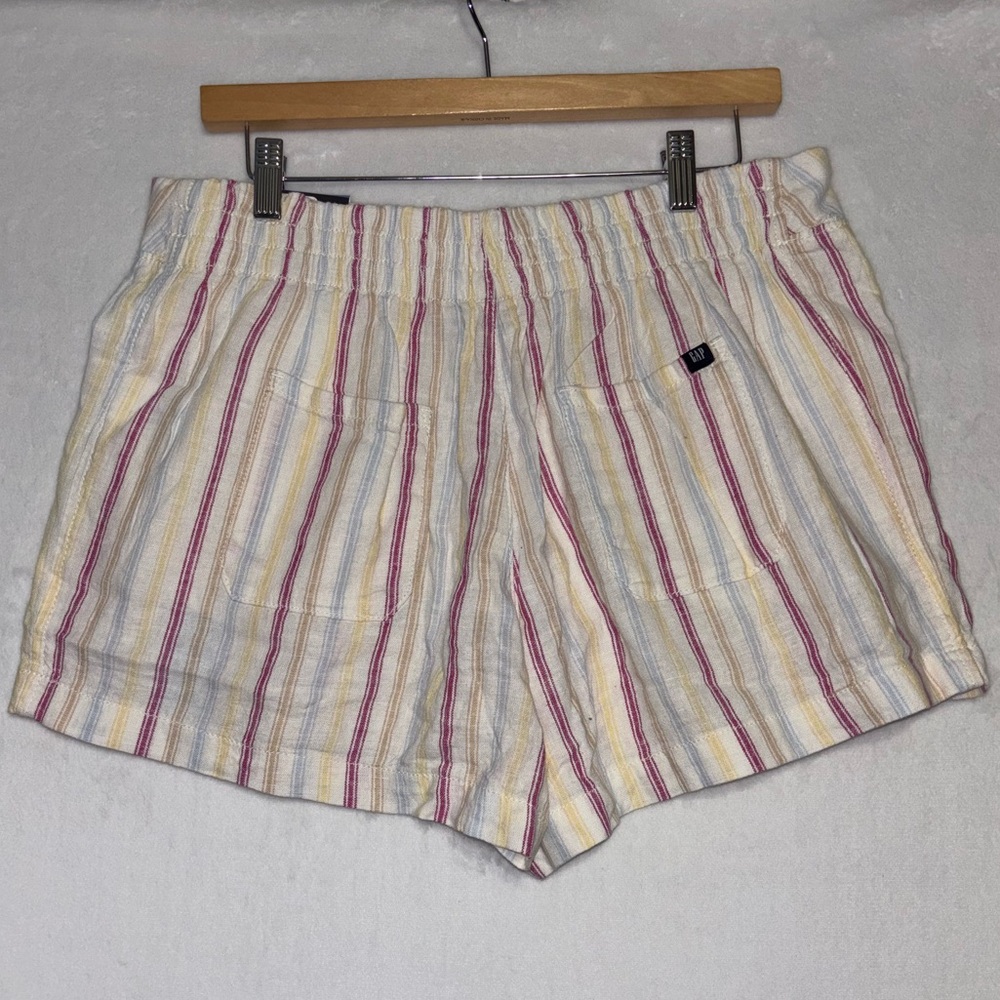 NWT GAP- Women's Striped Pull-on Linen Short - Picture 6 of 9
